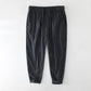 Striped Thin Elastic Waist Straight-leg Casual Cropped Trousers Men's Drawstring Youth Breathable Loose Trousers