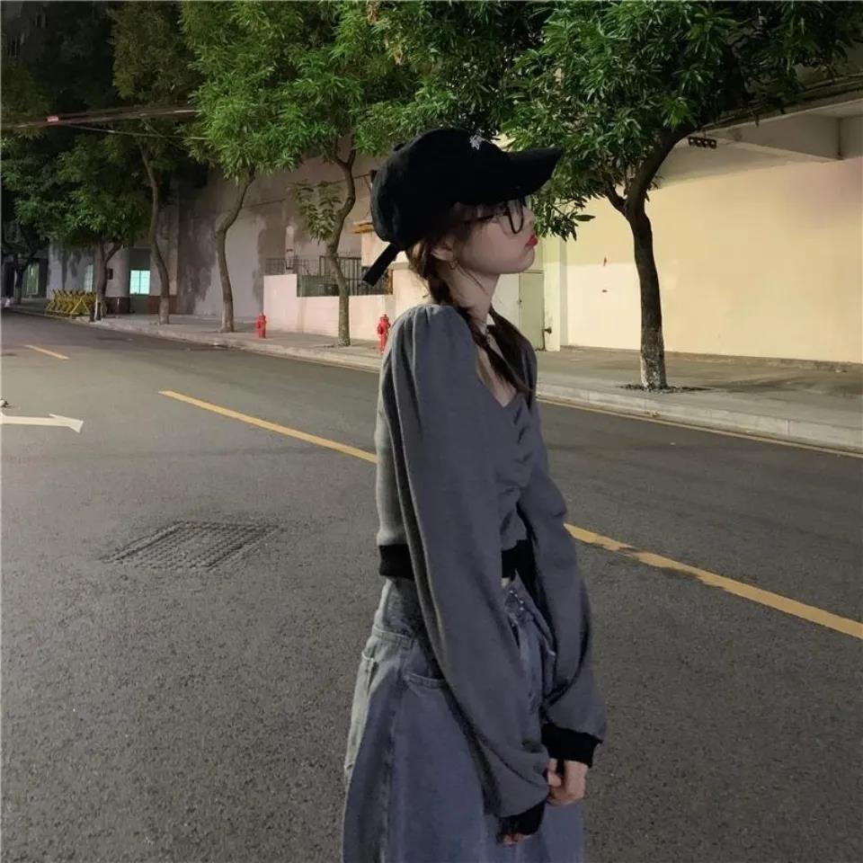 Womens Slim Thin frill pleating Splicing Tops Blouse Casual Square collar Pullover T-Shirt
