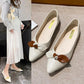 Pointed Toe Flat Single Shoes Women Shallow Mouth Soft Leather Non-slip Soft Sole Women's Shoes Vintage Soft Leather Women's Pointed-toe Flats