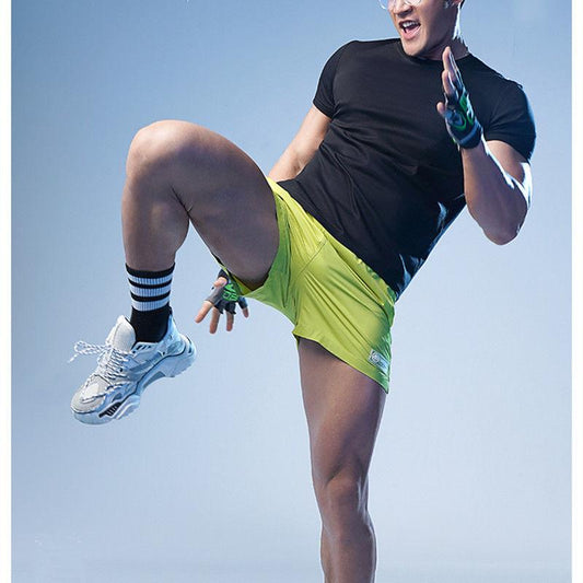 Summer Sports T-shirt Men's Breathable Stretch Fitness Shirt Short-sleeved Bottoming Casual Running Training Clothes Pure Color Wild