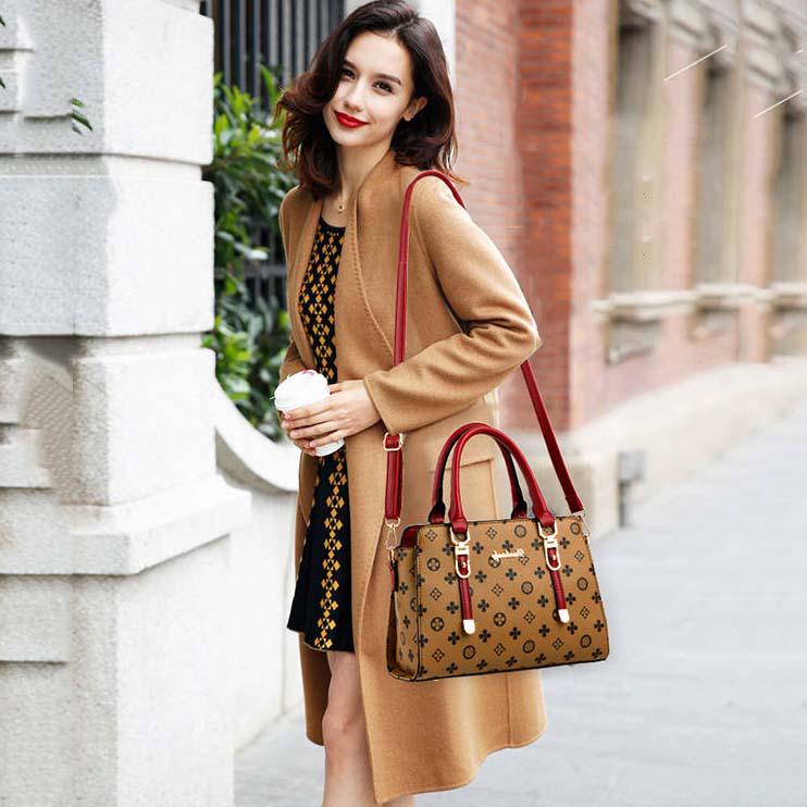 Messenger Mother Bag Leather Women's Bag Handbag Large Capacity High-level Big Bag Fashion Wild Ladies Bag