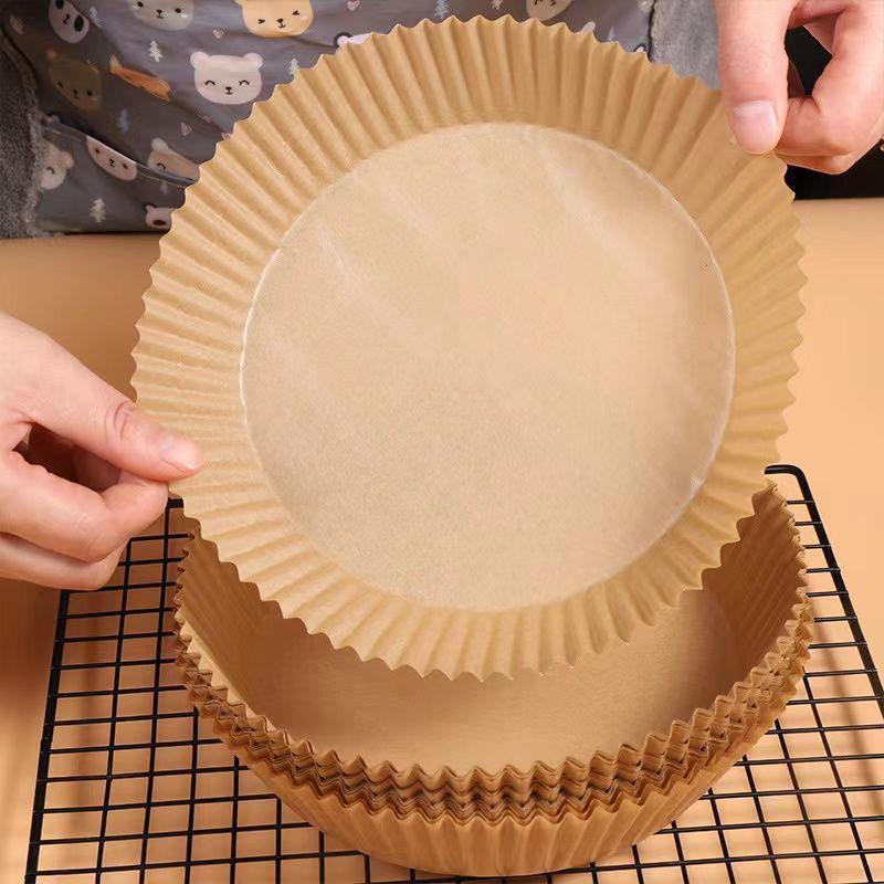 50Pcs Air Fryer Disposable Paper Liner, Baking Paper for Air Fryer Oil-proof, Water-proof, Food Grade Parchment for Baking Roasting Microwave