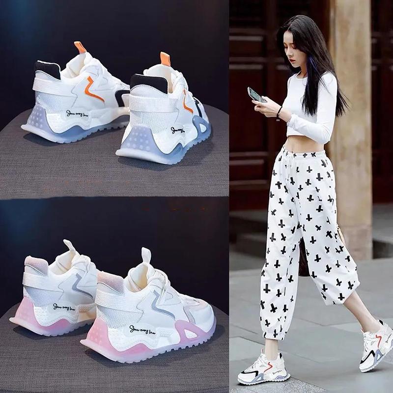 Women's Mesh Breathable Old Shoes Autumn Thick-soled All-match Trendy Shoes Inner Height Sports Shoes