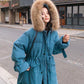 Cotton Jacket Female Winter Student Korean Style Loose Big Fur Collar Mid-length Bread Coat Cotton Jacket