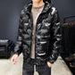 Winter Down Padded Jacket Men's Short Padded Jacket Young and Middle-aged Korean Trend Bright Leather Padded Jacket