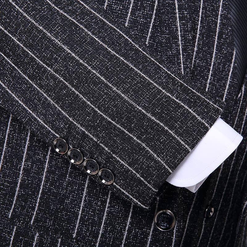 Slim Fashion Men's Suit Groom Handsome Wedding Dress Business Casual Four-piece Jacket +Pants +Vest+ Inch Shirt