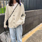 Autumn and Winter Knitted Cardigan Loose Outer Wear Lazy Wind Jacket Sweater Women