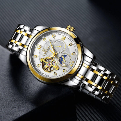 Men Wrist Watches Luxury Skeleton Mechanical Male Clock Automatic Wristwatch Strap Horloges