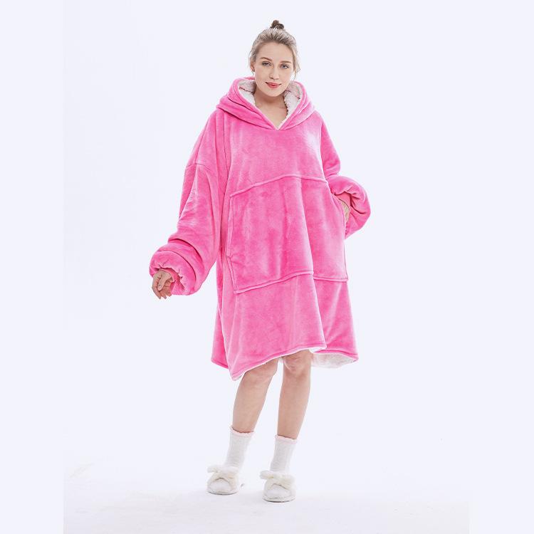 Wearable TV Blanket Hooded Blankets for Adult Sofa Cozy Super Soft Warm Blanket with Sleeves Hoodie Oversized Sweatshirt