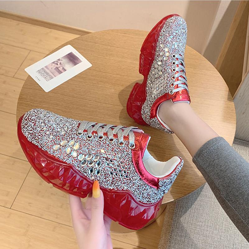 Designers Chunky Sneakers Platform Silver INS Fashion Women Lace Up Casual Shoes Brand Woman Sports Trainers Dad Shoes