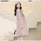 Women's Jackets & Coats Med-long Plaid Wool & Blends Coat Turn-down Collar Solid Cotton-padded Parka