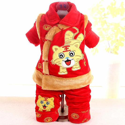Children's Clothing Boys Autumn and Winter Clothing Baby Girls Children Winter Suits Baby Chinese Style Festive Style Newborn Cotton Clothes Tang Suit