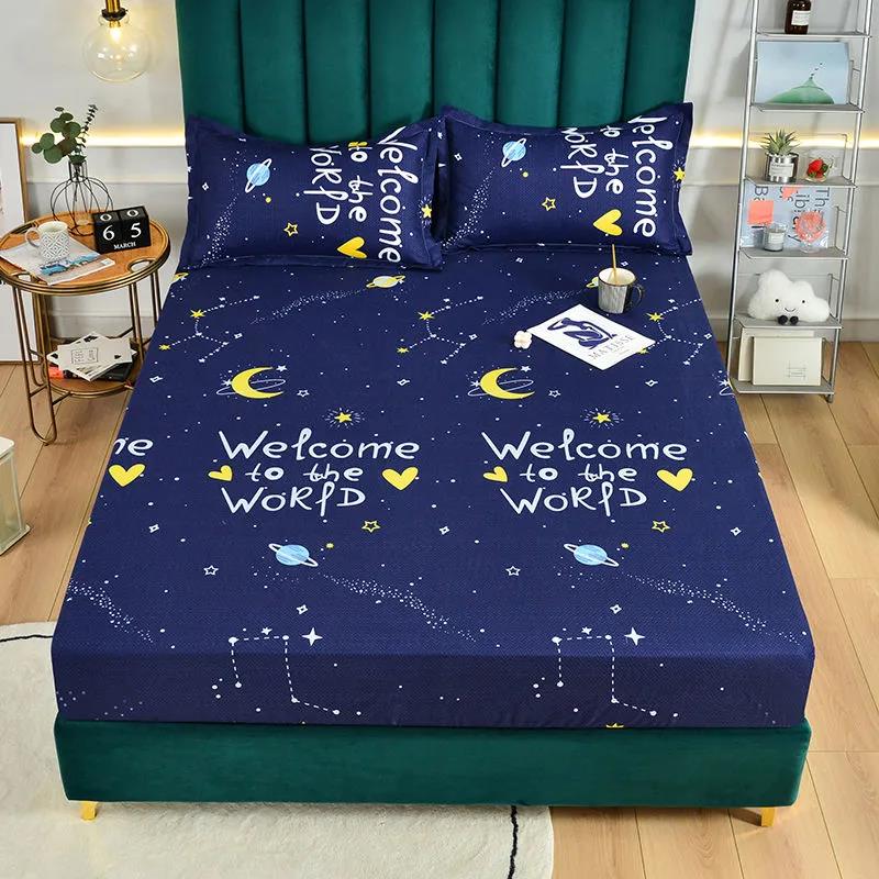 Wrinkle Bed Cover Pillowcase Three-piece Venting Cover Breathable Double Bed Bed Suit Skin Dust Cover
