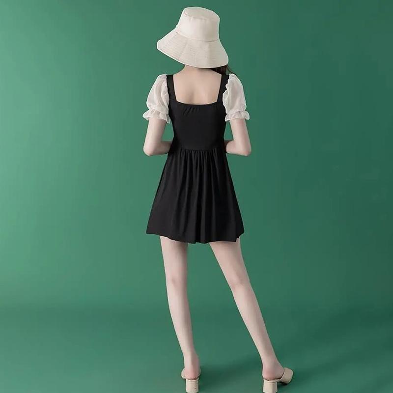 Swimsuit Women's Small Fragrant Wind Thin Belly Thin A-line Version Waist Thin Small Breasts Gathered Skirt-style Swimwear Sweet