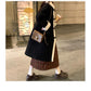 Korean Version of The Small Lamb Woolen Coat Women's Mid-length Horn Button Thick Woolen Coat