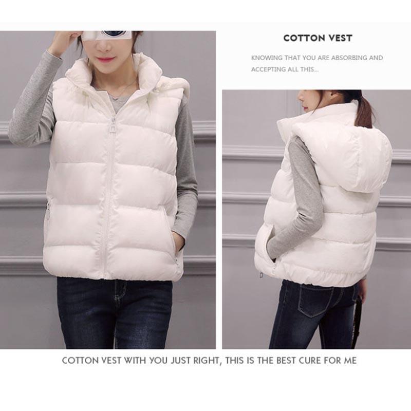 Cotton Vest Removable Hat Spring and Autumn Short Down Cotton Jacket
