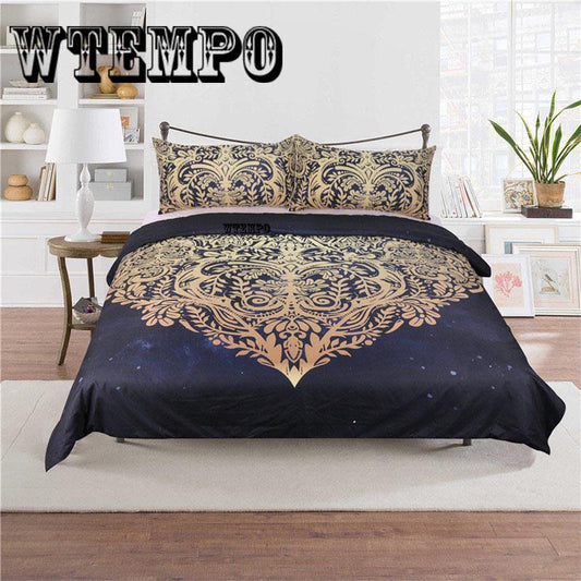 Duvet Cover Set 3D Embroidery  Painting 4PCS Bedding Sets Comforter Duvet Set 11 Sizes Choose