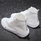 High-top Shoes Women's Summer New Style Shoes Flying Woven Breathable Casual Sports White Shoes