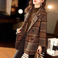 Woolen Plaid Coat Women's Mid-length Spring Loose Suit Coat