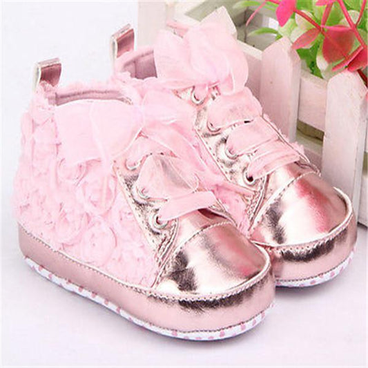 Autumn Baby Kids Toddler Sapato Infant Rose Flower Soft Sole Girl Shoes Baby First Walker Shoe 4 Colors