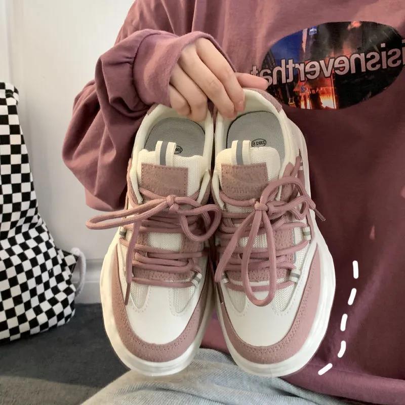 Peaches Ripen Pink Sneakers Dissolve Shoes Thick-soled Niche Design Fashion Women's Shoes