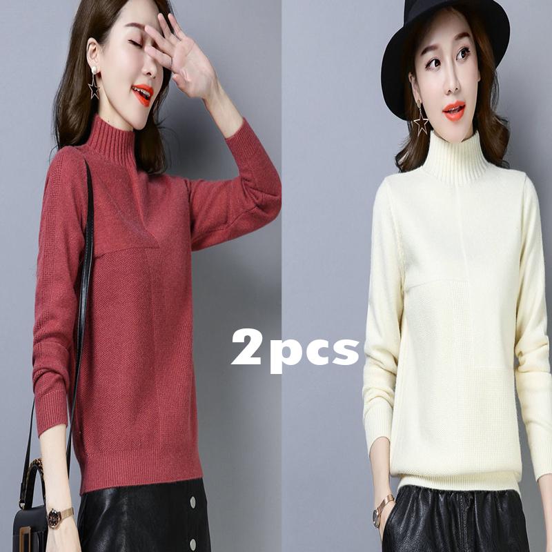 Winter Autumn Turtleneck Sweater Women Knitted Soft Pullover Sweater Female 2019 Fashion Pullovers