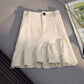 Denim Bag Hip Short Skirt Women's Fashion All-match Lotus Leaf High Waist Slim A-line Skirt