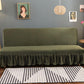 Armless Sofa Cover Inclusive Magic Sofa Cover Solid Color Folding Sofa Bed Cover with Skirt Elastic Furniture Protector Slipcover Couch Cover