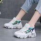 Spring  Summer Net Shoes Women's Wild Casual Breathable Sports Shoes Thick-soled Increased Shoes Non-slip Lace Running Shoes