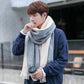 Men's Fashion Scarf Winter Wool Couple Scarf Thick Warm Long Scarf with Tassel