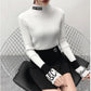 Autumn and Winter Slim Knit Bottoming Shirt Casual Flared Sleeve Sweater Simple Sexy Female Top