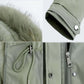 Winter Women's Cotton Jacket Jacket Mid-length Large Fur Collar Plus Down Jacket Thickening Plus Velvet Jacket