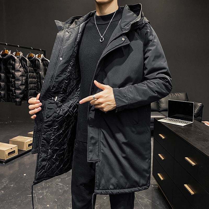 Men's Winter Jacket Trend Mid-length Down Jacket Loose Large Size Thick Winter Clothing