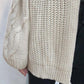Women's Autumn and Winter Sweater Cardigan Chic Korean Loose Long-sleeved Twist Knit Solid Color Sweater