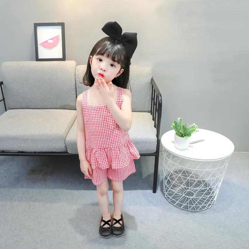 Children's Clothing Summer Clothing Girls Short-sleeved Summer Suit Western Style Shorts Two-piece Set 0-2-5 Years Old Female Baby
