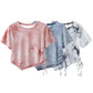 Short-sleeved T-shirt Women's Irregular Short Top Summer Dress Plus Size Women's Fit T-shirt