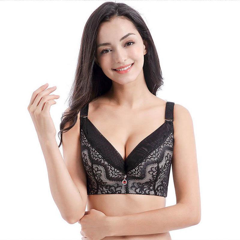 Underwired Ladies Bra Lace Thin Mould Cups Stretchy Beautiful Back Design Push Up Thin Bra