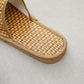 Summer Stand Bamboo Mat Rattan Couple Slippers Indoor Natural Color Indoor Home Sandals