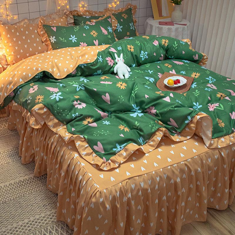 Bedding Sets Quilt Cover Cotton Four-piece Bedding Set Bed Skirt  Bed Linen Bed Cover Princess Style Duvet Cover Bedding Quilt Cover Bed Sheet