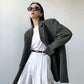 Suit Jacket Women's Spring and Autumn All-match High Street Design Elegant Suit Black Blazer Coat Casual Jacket Mid-length Top Coat