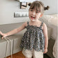 Children Dress Girls Summer Thin Dress Suspender Dress Floral Strapless Princess Dress Ruffled Vest Skirt