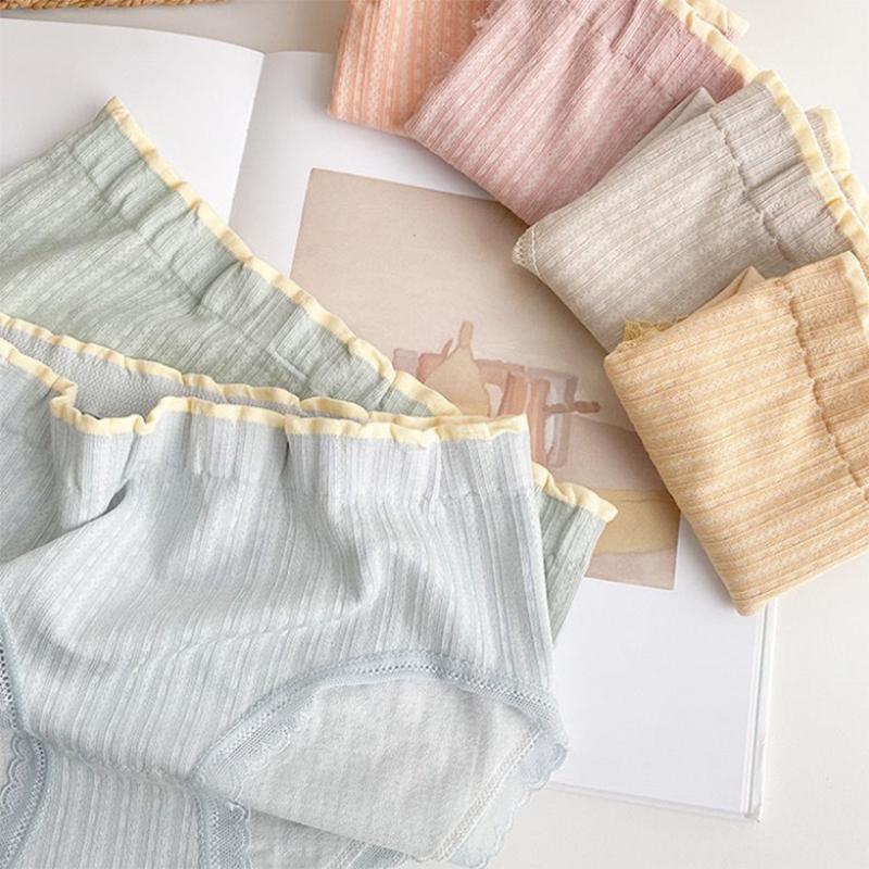 Sweet Girls Panties, Twist Stripes, No Trace Antibacterial and Breathable, Hips and Mid-waist