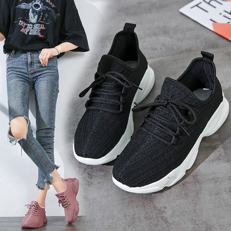 Spring Autumn Fashion Women's Shoes Student Breathable Single Shoes Fashion All-match Sports Running Shoes