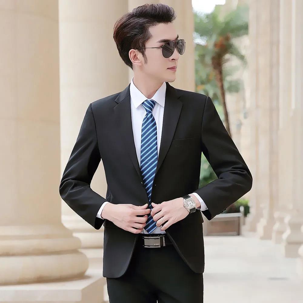 Five-piece Suit Suit Male Young and Middle-aged Business Professional Formal Wear Large Size Suit Loose Casual Men's Wedding Dress Best Man Suit