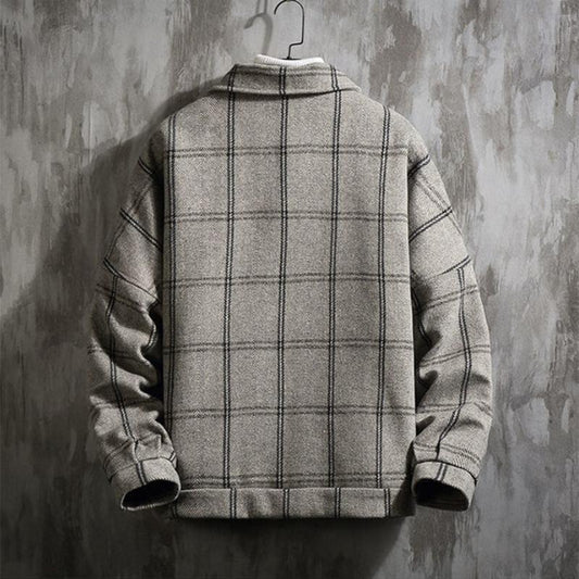 Autumn and Winter Woolen Jacket, Warm and Thick Tops, Trendy All-match Jacket for Young Men