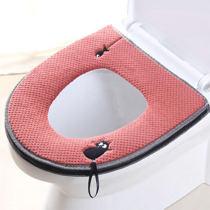 Cute Retro Breathable Toilet Seat Cushion Universal Household Zipper Waterproof Toilet Seat Toilet Cover