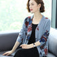 Autumn Winter Artificial Mink Cashmere Printed Knitted Cardigan Women's Short Sweater Coat Long-sleeved Loose Knitted Jacket