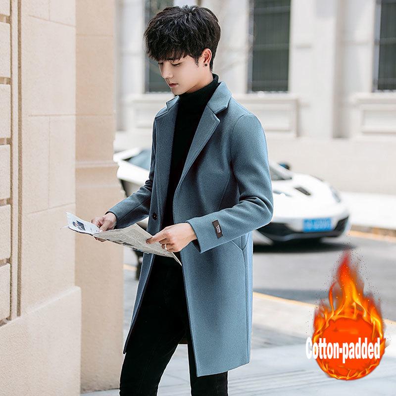 Men's Fashion Wool Woolen Coat Double Breasted Coat Women Winter Jacket Woolen Trench Coat