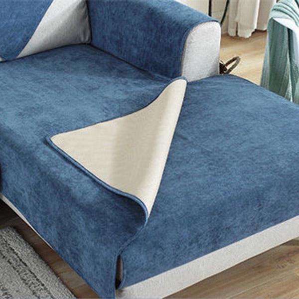 Original Nordic Style Sofa Cover Solid Flannel Couch Cover Non-slip Slipcover Furniture Protector