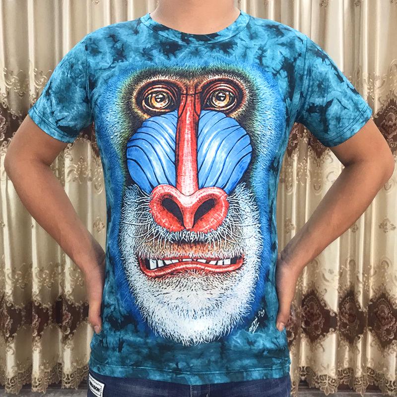 Short-sleeved T-shirt large size men's clothing summer 3D digital printing T-shirt male personality